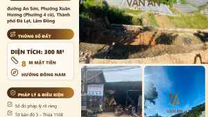 Bán Đất Mặt Tiền An Sơn P4 Đà Lạt – 300m², 264,48m² Thổ Cư, Đường 16m, Giá 20,5 Tỷ