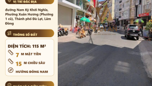 Bán Đất Hẻm Nam Kỳ Khởi Nghĩa Đà Lạt – 115m² Thổ Cư, Ngang 7m, Giá 11,5 Tỷ