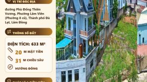 Bán Đất Phù Đổng Thiên Vương Đà Lạt – 633m², 300m² Thổ Cư, Khuôn Đất 20m x 31m, Giá 35 Tỷ