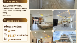 Bán Nhà Phố Mai Hoa Thôn Đà Lạt – 91,93m², 5 Tầng, Thang Máy, Gara Ô Tô, Giá 13,6 Tỷ
