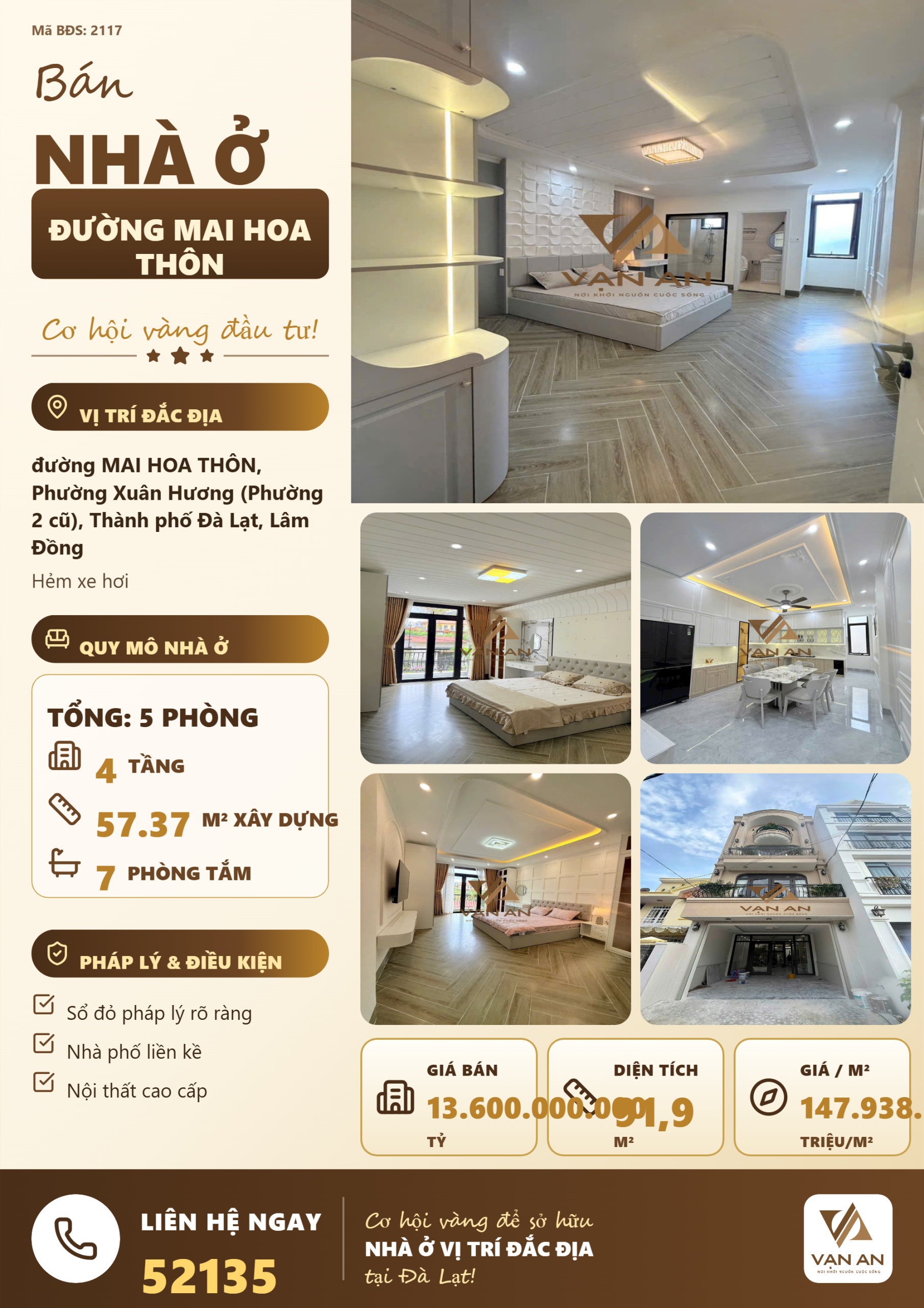 Bán Nhà Phố Mai Hoa Thôn Đà Lạt – 91,93m², 5 Tầng, Thang Máy, Gara Ô Tô, Giá 13,6 Tỷ Bán Nhà Phố Mai Hoa Thôn Đà Lạt – 91,93m², 5 Tầng, Thang Máy, Gara Ô Tô, Giá 13,6 Tỷ