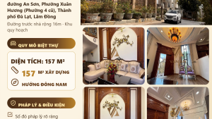 Bán Biệt Thự Lô Góc An Sơn Đà Lạt – 157m², Khuôn Đất 5m x 11m, Giá 25 Tỷ
