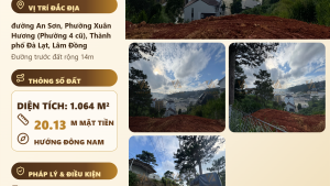 Bán Đất Mặt Tiền An Sơn Đà Lạt – 1.064,03m², 390m² Thổ Cư, Giá 55 Tỷ