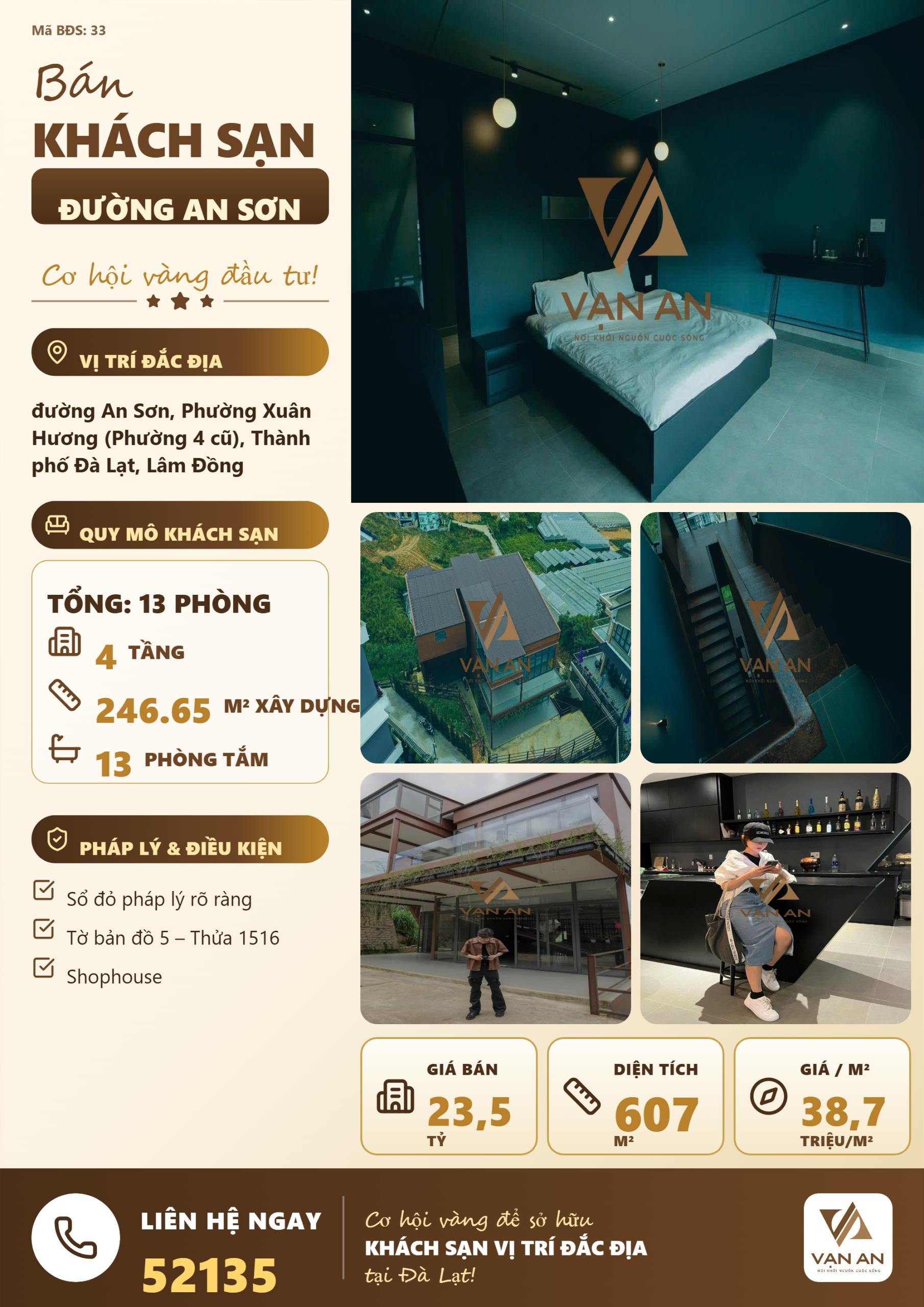Bán Homestay Villa 2 Mặt Tiền An Sơn Đà Lạt – 607m², 518,54m² Thổ Cư, Giá 23,5 Tỷ Bán Homestay Villa 2 Mặt Tiền An Sơn Đà Lạt – 607m², 518,54m² Thổ Cư, Giá 23,5 Tỷ