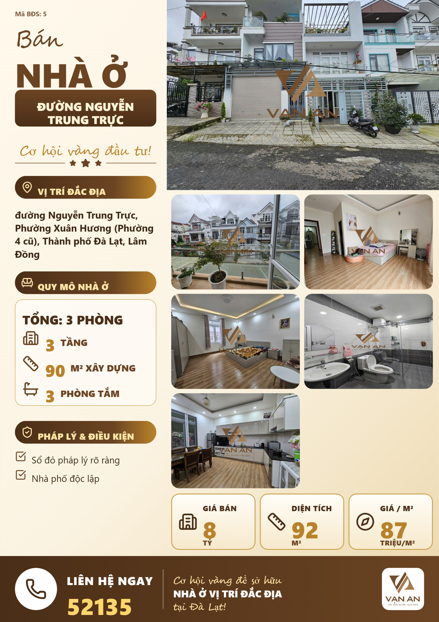 Bán Nhà Mặt Tiền KQH Thái Lâm Đà Lạt – 92m², 90m² Thổ Cư, Khuôn 5m x 18m, Giá 8 Tỷ Bán Nhà Mặt Tiền KQH Thái Lâm Đà Lạt – 92m², 90m² Thổ Cư, Khuôn 5m x 18m, Giá 8 Tỷ
