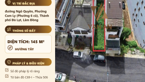 Bán Đất KQH Bạch Đằng Ngô Quyền Đà Lạt – 145m², Sổ Riêng, Giá 8 Tỷ